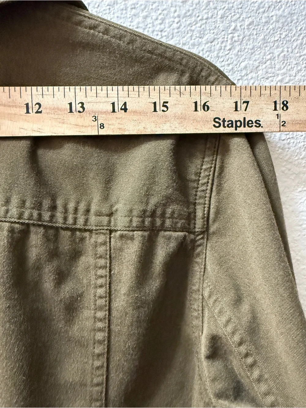 Lauren Ralph Lauren Women's Jacket Sz L Green Cotton Rayon Blend Utility Trucker - Picture 9 of 9